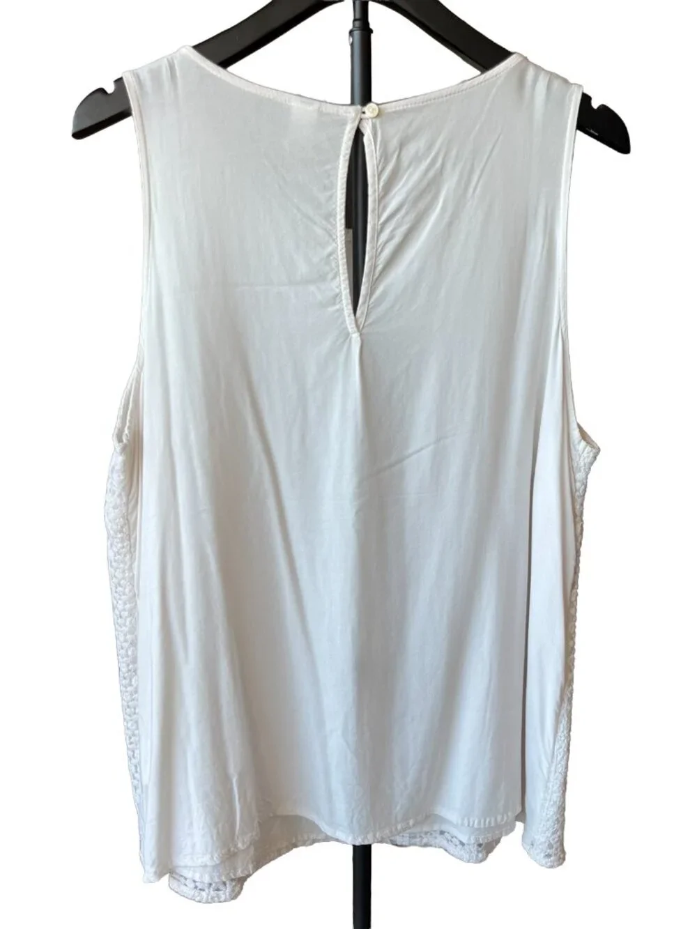 Old Navy 2X Ivory Lace Front Sleeveless Top Plus Size - Picture 2 of 7